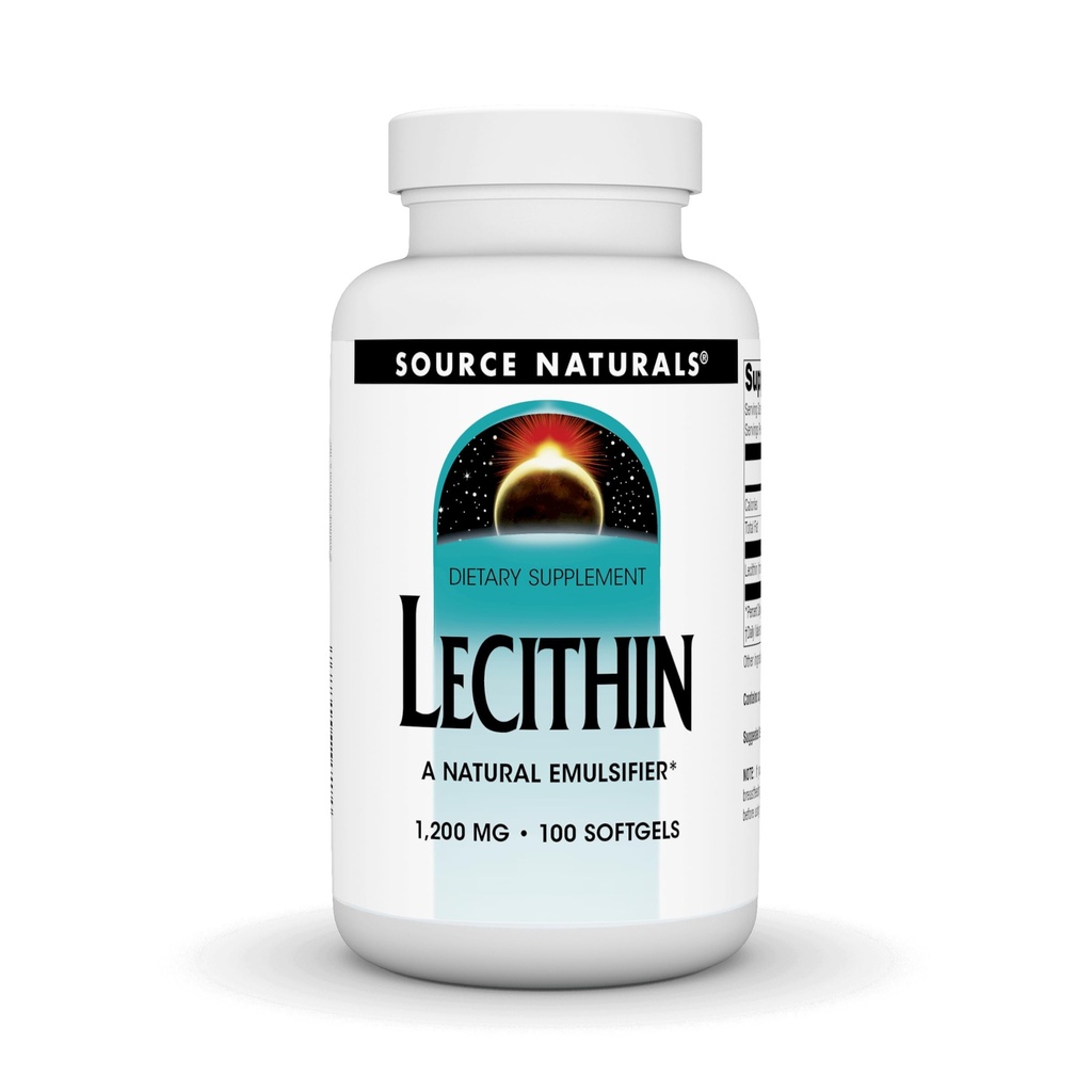 Source Naturals Lecithin 1200 mg, A Natural Emulsifier - 100 Softgels