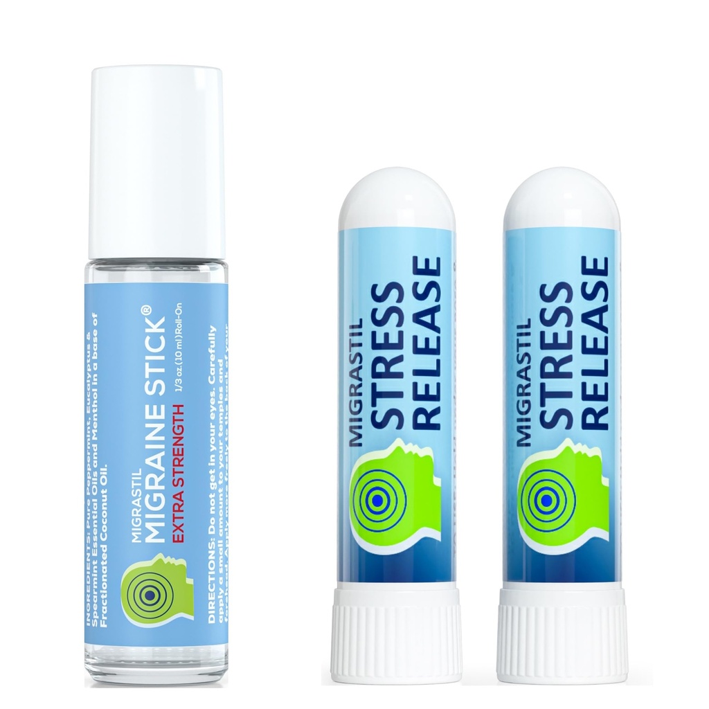 Basic Vigor Migrastil Extra Strength Migraine Stick & Stress Release Inhaler 2-Pack