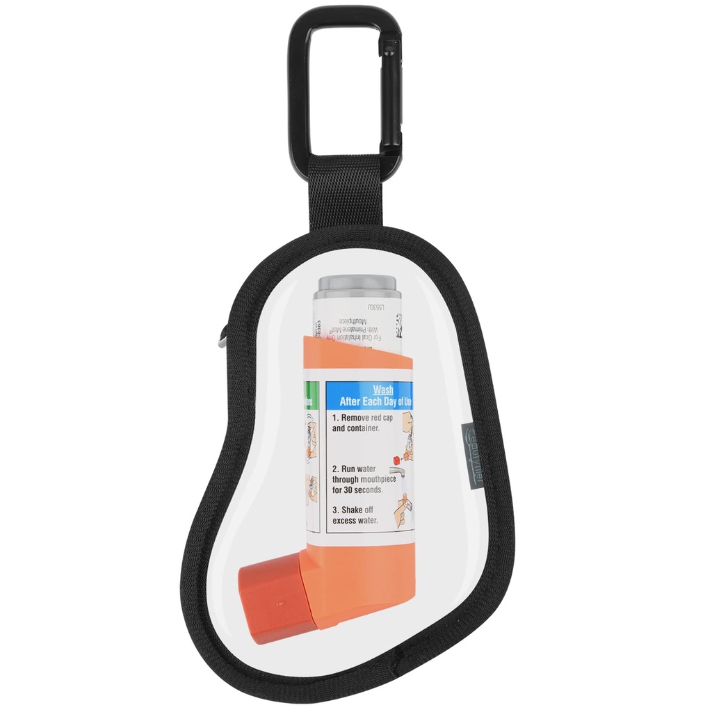 Beautyflier Asthma Inhaler Case Holder Travel Handy Mini Bag for Adults and Kids, Does Not Include Inhaler (Clear)