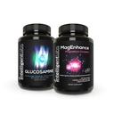 Intelligent Labs 2-in-1 Bundle of MagEnhance Triple Magnesium Complex (Magnesium Threonate Supplement with Mg Taurate and Mg Glycinate) + Glucosamine and Chondroitin Joint Care Complex with MSM