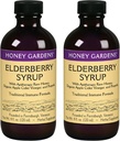 Honey Gardens Elderberry Syrup con Grade A Raw Honey, Propolis, Organic ACV & Elderberries | Formula Immune Tradicional w/Echinacea | Made in the USA (4oz, 2pk)