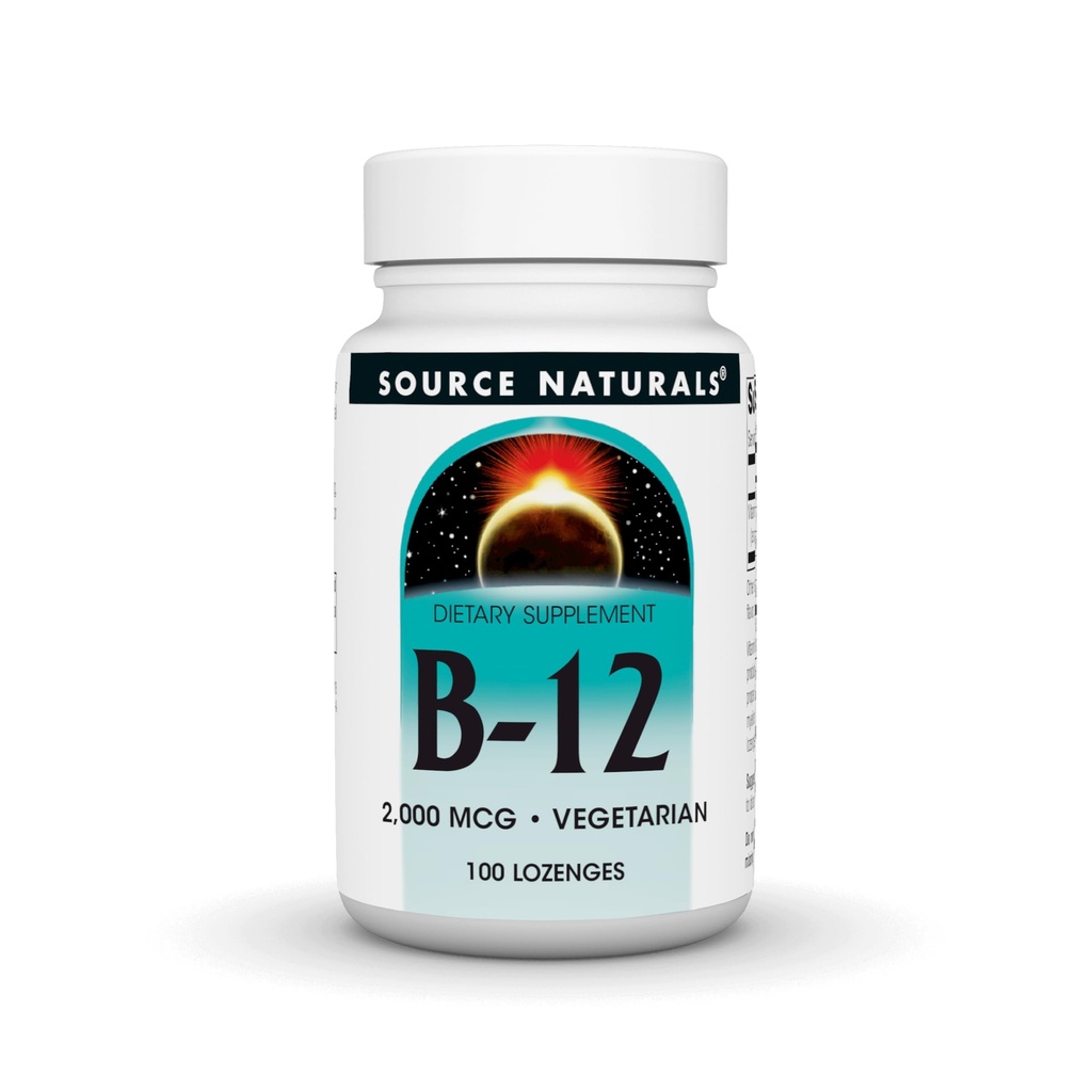 Source Naturals Vitamin B-12, 2000 mcg Supports Energy Production - 100 Lozenges