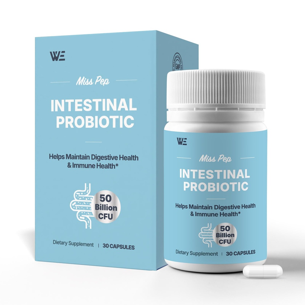 Probiotics 50 Billion CFU - 8 Unique Strains + 3 Prebiotics - Immune, Digestive & Gut Health - Supports Occasional Constipation, Diarrhea, Gas & Bloating - Probiotics for Women & Men - 30ct