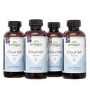 ENTEGRO Flourish to Go Liquid Probiotic & Postbiotic Supplement | 11 Live Cultures | Gut & Digestive Health for Women, Men & Kids | Organic, Vegan, Allergen Free | USA Made | 4 x 3.4 fl oz Bundle