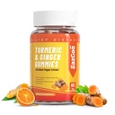 Turmeric Curcumin Gummies 500mg for Adults, with Black Pepper, Ginger Root, Vitamine C, Low Sugar Fruit Gummies, Orange Flavor - 60 Counts