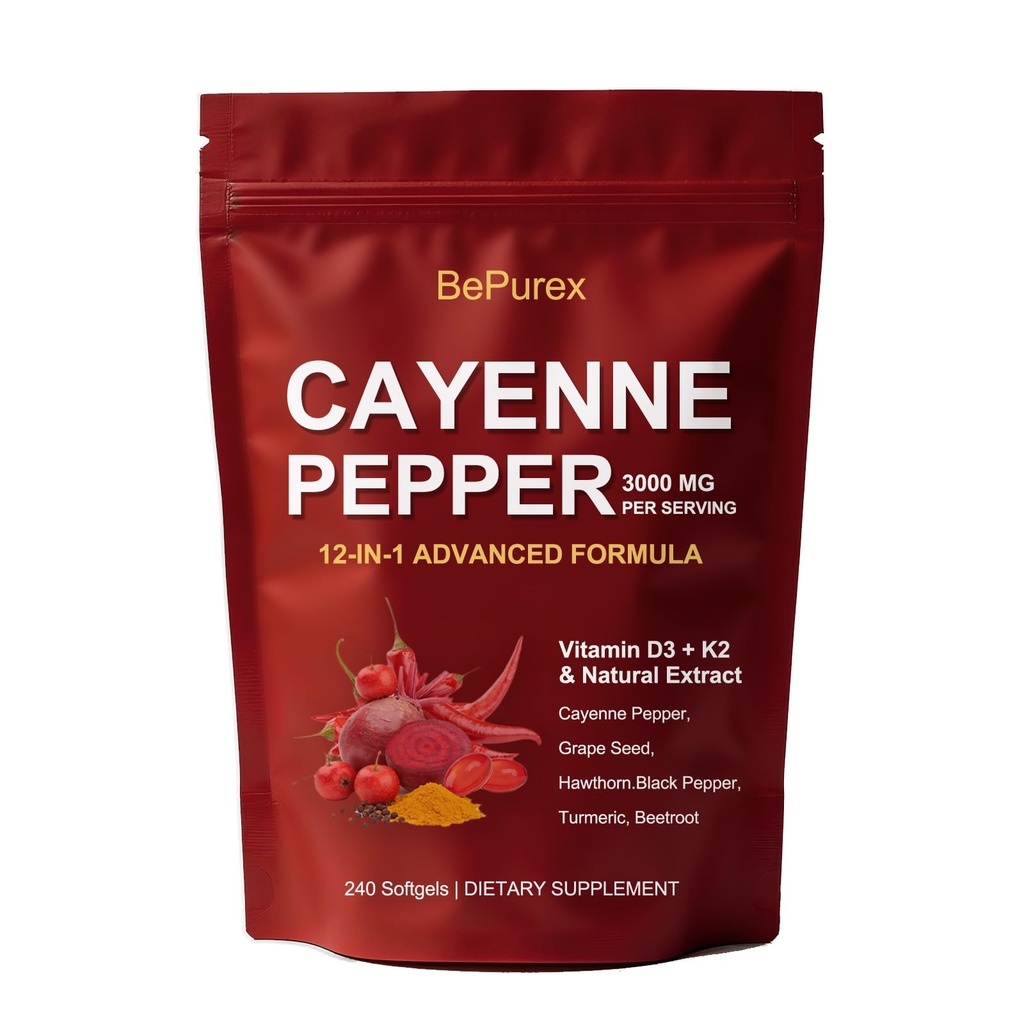 BePurex Capsaicin Softgels- Natural Cayenne Pepper Softgels, Enhanced with Natural Ingredient