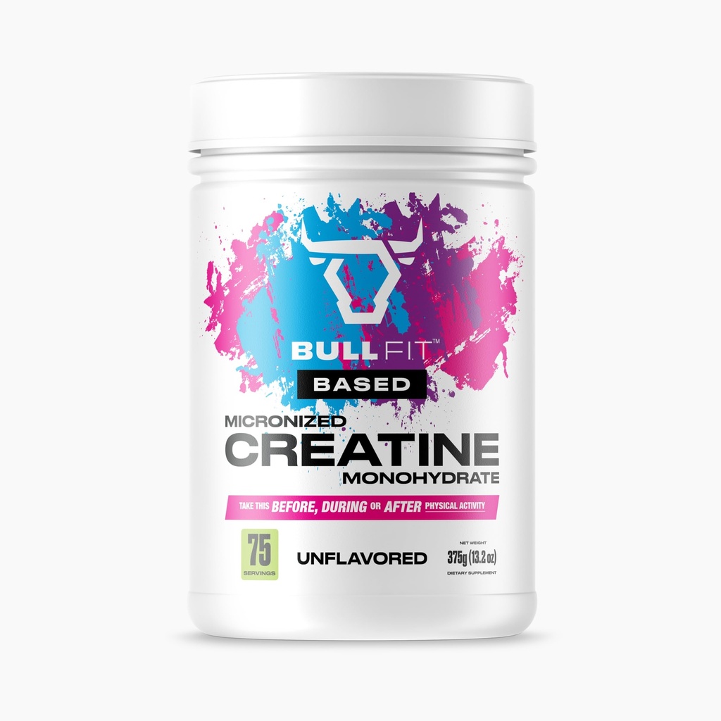 BULLFIT Pure Creatine Monohydrate Powder | 5g Per Scoop | Unflavored, Mixes Instantly | Pharmacist Formulated, Third-Party Tested | Strength, Power & Muscle Recovery