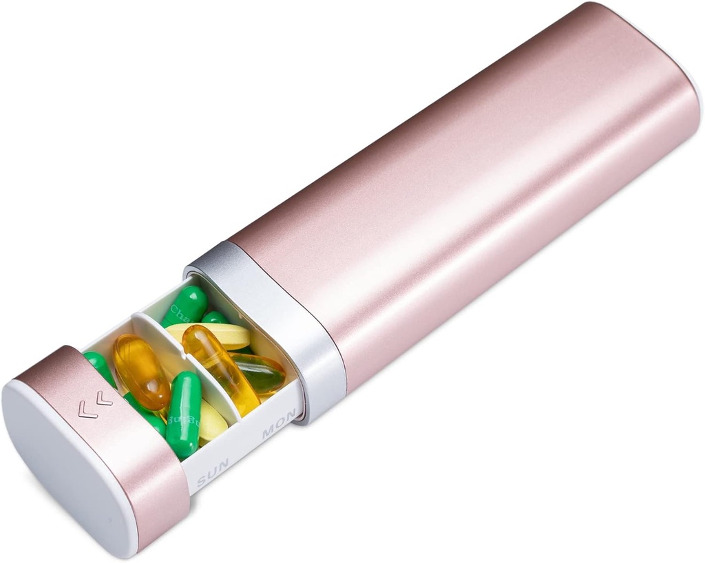 Betife旅行药丸组织者周刊第7天,契约日药盒,可移植药箱,肉末药的可爱药丸持有者补充品,抽屉形状药丸组织者(Pink)