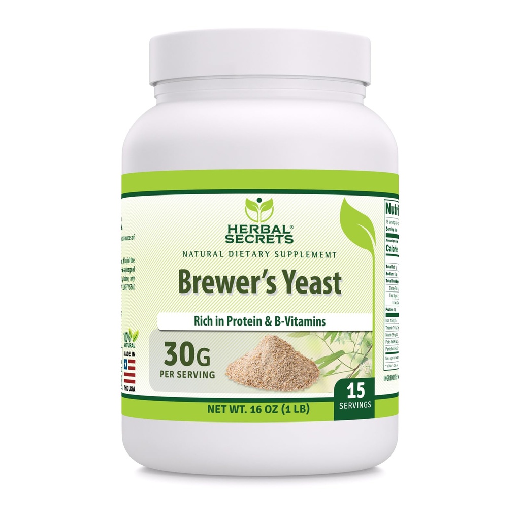 Herbal Secrets Brewer's Yeast Powder 16 Oz (1 Lb) | Non-GMO | Made in USA