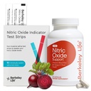 Berkeley Life Nitric Oxide Booster & Test Strips Starter Kit - 60 Capsules & 10 Test Strips - Nitric Oxide Supplements Helps Support Healthy Blood Pressure, Blood Flow & Cardiovascular Health