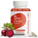 Berkeley Life Nitric Oxide Support Supplement - Nitric Oxide Booster for Men & Women - Blood Flow & Circulation with Beet Root Powder to Support Energy, Heart Health & Healthy Blood Pressure- 30 Count