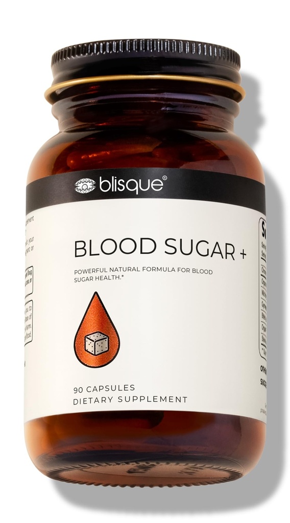 Blisque – Natural Blood Sugar Support Supplement to Help Maintain Already Healthy Blood Sugar Levels | with Cinnamon, Chromium, and Fenugreek | 90 Capsules | Vegan and Non-GMO |