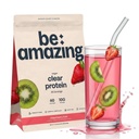 BE AMAZING Clear Vegan Protein Powder with Electrolytes – 10g Pea Protein, No Added Sugar, Prebiotic Fiber, Coconut Water, Gluten Free, Dairy Free, Non-GMO – Strawberry Kiwi, 20 Servings