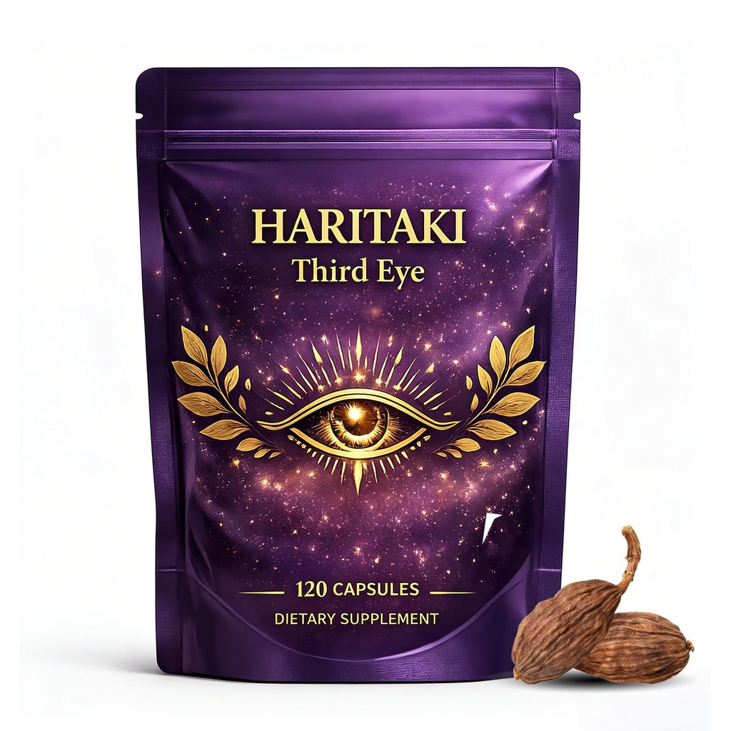 Haritaki Third Eye Capsules,Haritaki Capsules Organic, Pure Terminalia Chebula Extract for Mental Clarity, Awaken Intuition, Inner Balance Energy & Digestive Support - 120 Capsules (1)