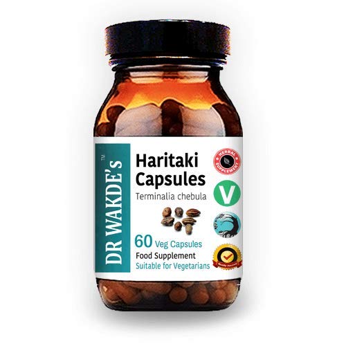 DR WAKDE’S® Haritaki Capsules (Terminalia chebula/Hirda) I 100% Herbal I 60 Veggie Capsules I Ayurvedic Supplement I All Natural
