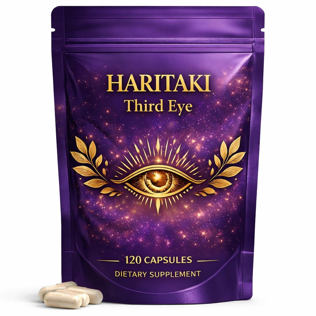 Haritaki 𝐓𝐡𝐢𝐫𝐝 𝐄𝐲𝐞 Capsules – Terminalia Chebula Haritaki Supplement for Gut Wellness, Supports Natural Energy and Daily Focus, Vegan & Gluten-Free, 120 Capsules
