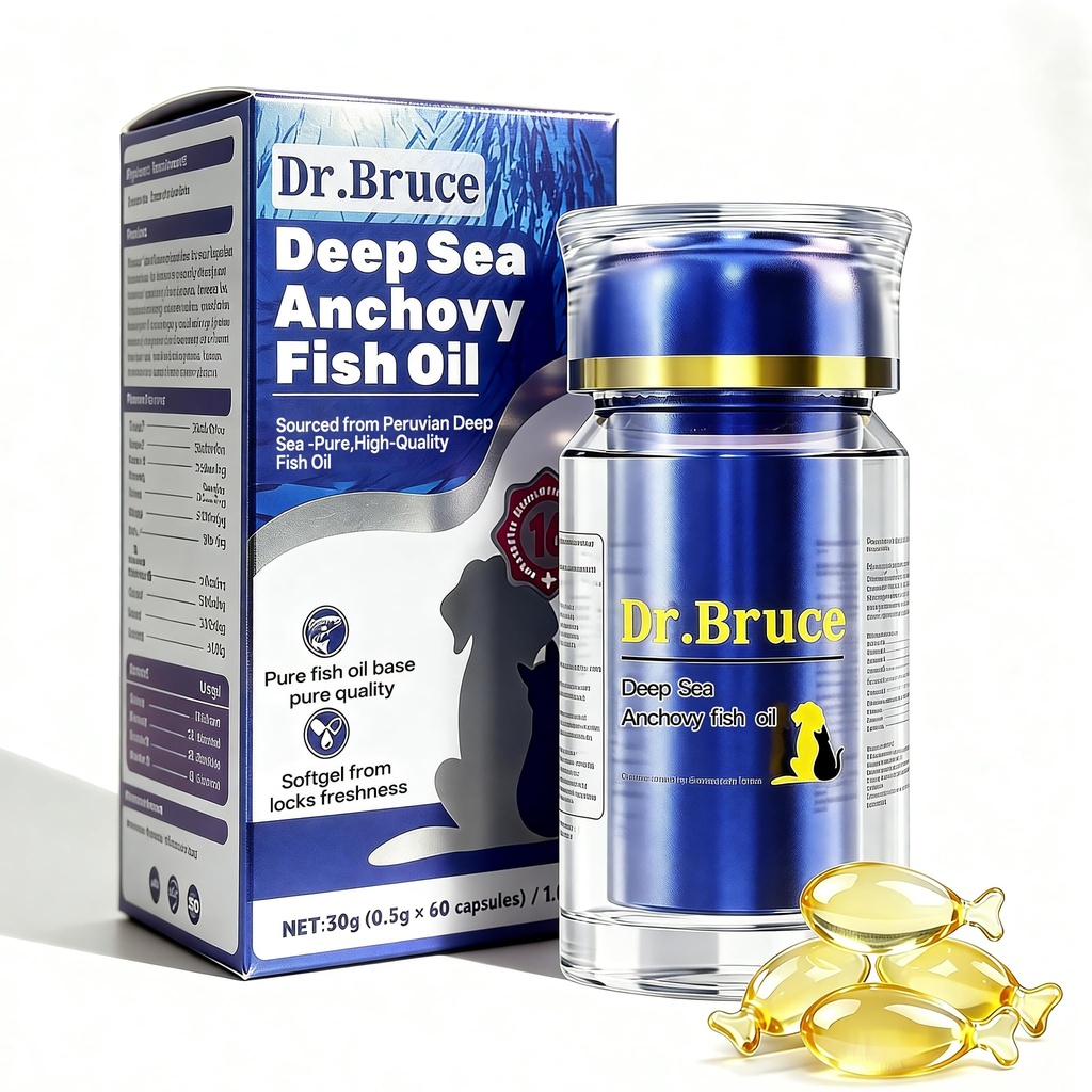 Omega 3 Fish Oil for Dogs & Cats, Itchy Skin & Allergy Relief, Reduces Excessive Shedding, Deep Sea Anchovy Softgels with EPA, DHA, Vitamin A & D3, Supports Coat, Joint & Heart Health for All Ages