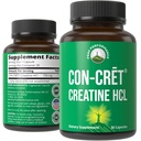 Peak Performance Creatine HCl Made with CON-CRET - 38X More Soluble vs Monohydrate - Creatine Hydrochloride Capsules USA Made, No Loading Required, No Water Retention - Unflavored Pills Supplement
