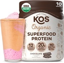 KOS Vegan Protein Power, Chocolate USDA Orgueic - Low Pea Protein Proteck, Plant Based Superfood amb vitamines i Mines - Keto, Soy, Guten Free - Mealveleve for Dones i homes - 10 vivings