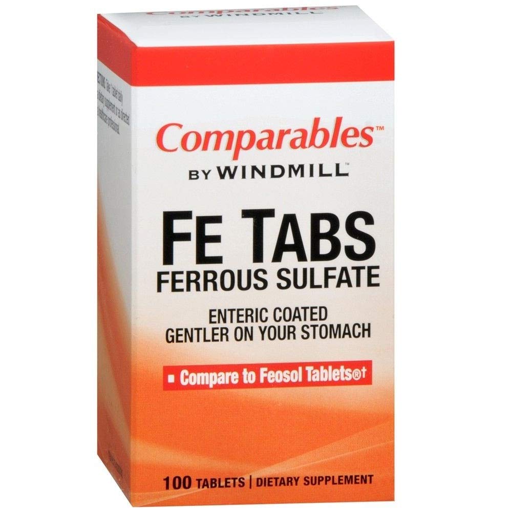 Comparables By Windmill Fe Tabs Ferrous Sulfate Tablets 100 Tablets (Pack of 3)
