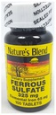 Nature`s Blend Ferrous Sulfate 325mg Tablets 100 Count Per Bottle - 3 Bottles