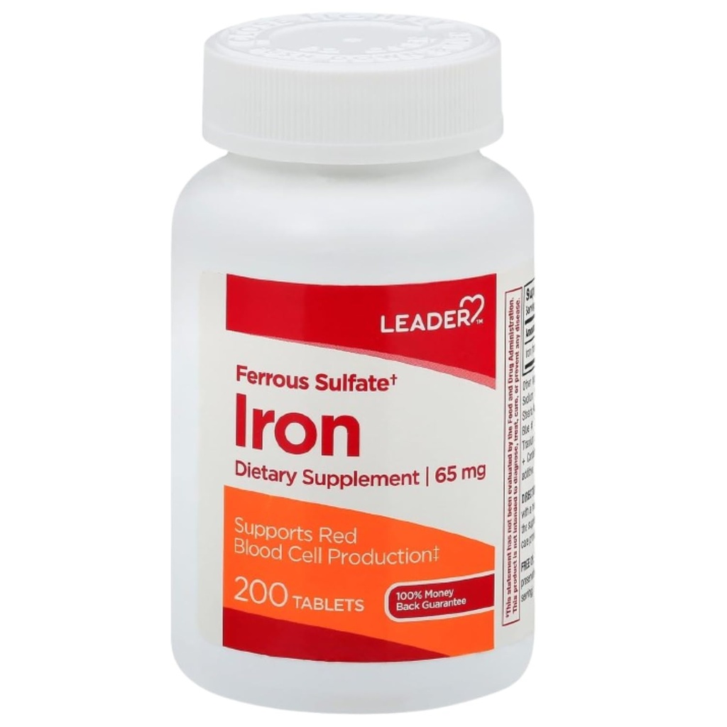 Leader Ferrous Sulfate 65Mg Tablets 200Ct (Pack of 1)