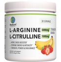 L-Arginine 5000mg + L-Citrulline Complex Powder Supplement Drink Mix - Nitric Oxide Booster for Heart Health, Blood Flow & Energy - 30 Servings (Strawberry Banana)