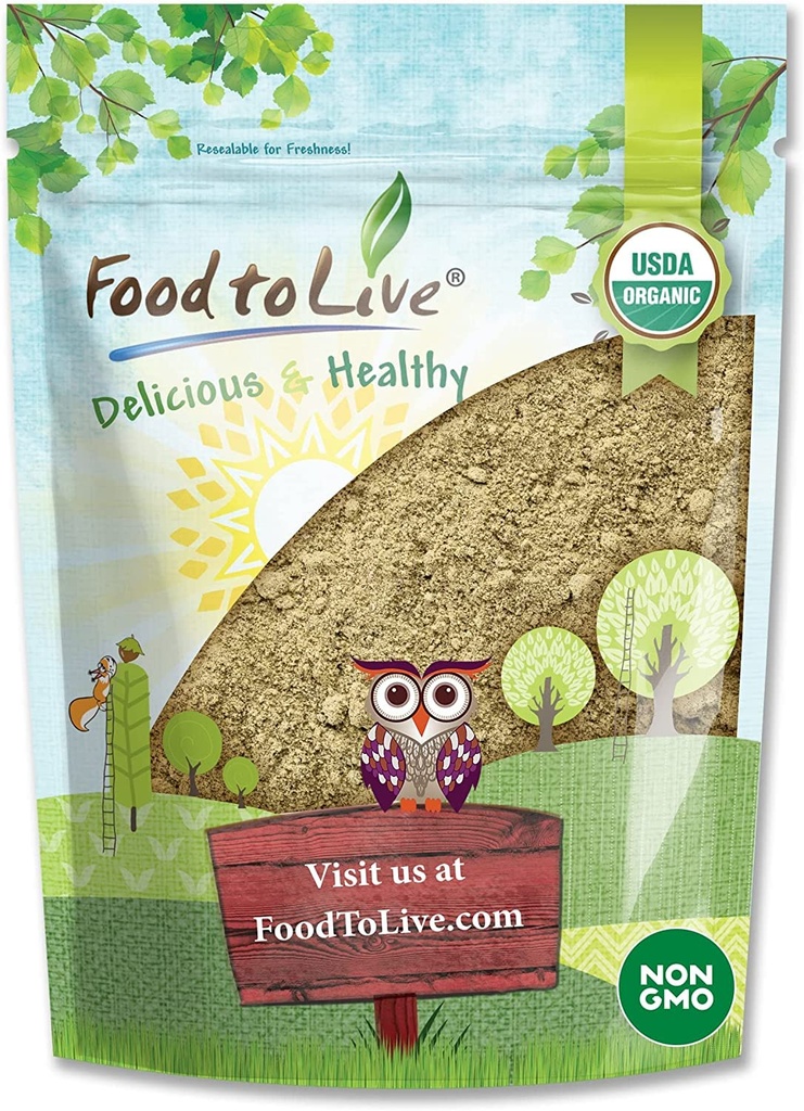Food to Live Organic Hemp Protein Powder, 1 Pound — 50% Protein, Non-GMO, Non-Irradiated, Pure, Kosher, Vegan Superfood, Rich in Iron and Fiber