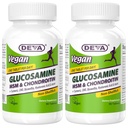 DEVA Vegan Glucosamine MSM & Chondroitin + Turmeric, CMO, Boswellia, Hyaluronic Acid & More, Improved Non-Animal Formula, 90 Tablets (Pack of 2)
