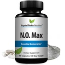 N.O. Max Nitric Oxide Supplement - L Arginine, Citrulline Malate, AAKG, Beta Alanine Amino acids - 60 Capsules