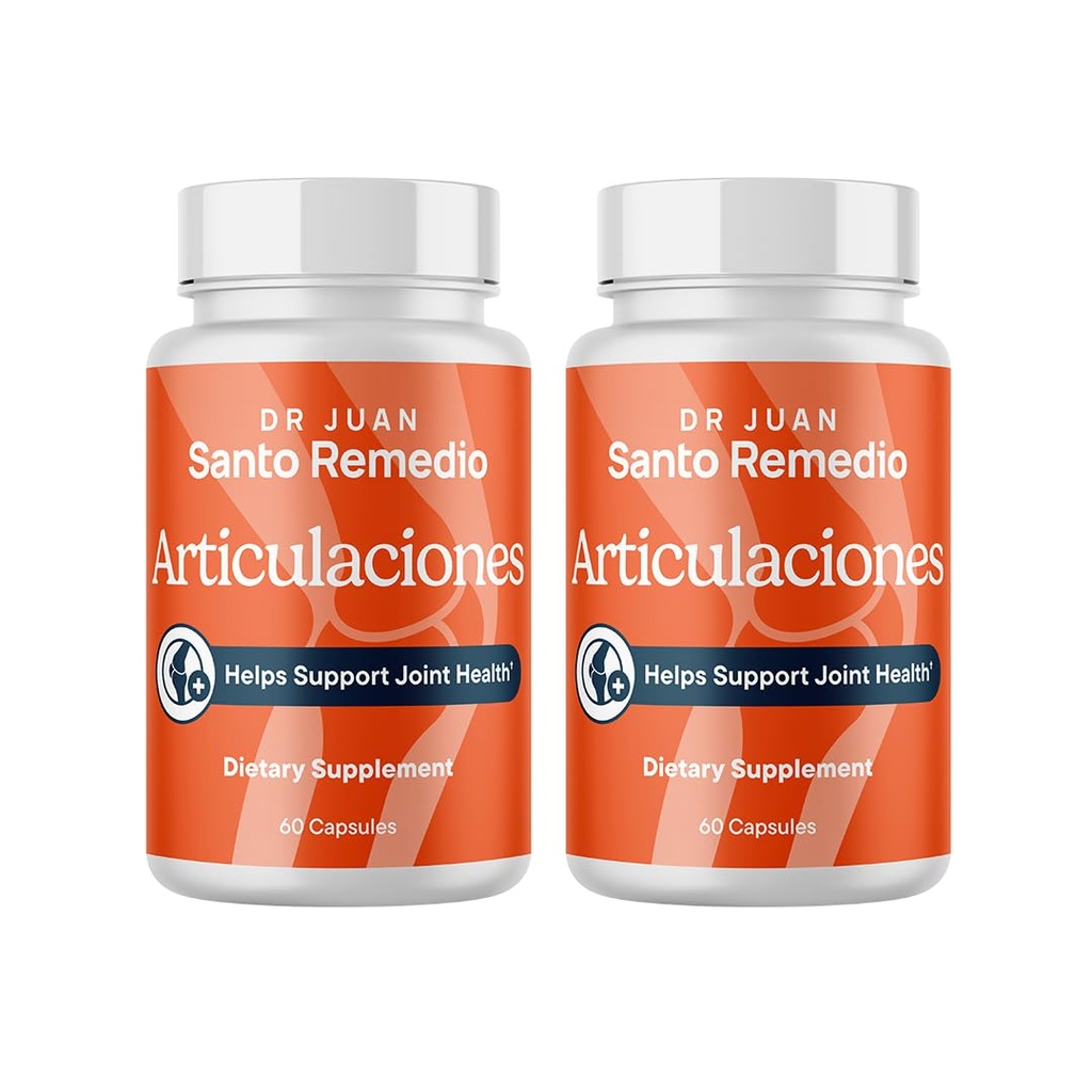 Santo Remedio Articulaciones Joint Health Support Supplement, Promotes Joint Comfort, Mobility & Function, Clinically Proven TamaFlex™ Formula, 60 Capsules per Jar (30 Servings), Pack of 2