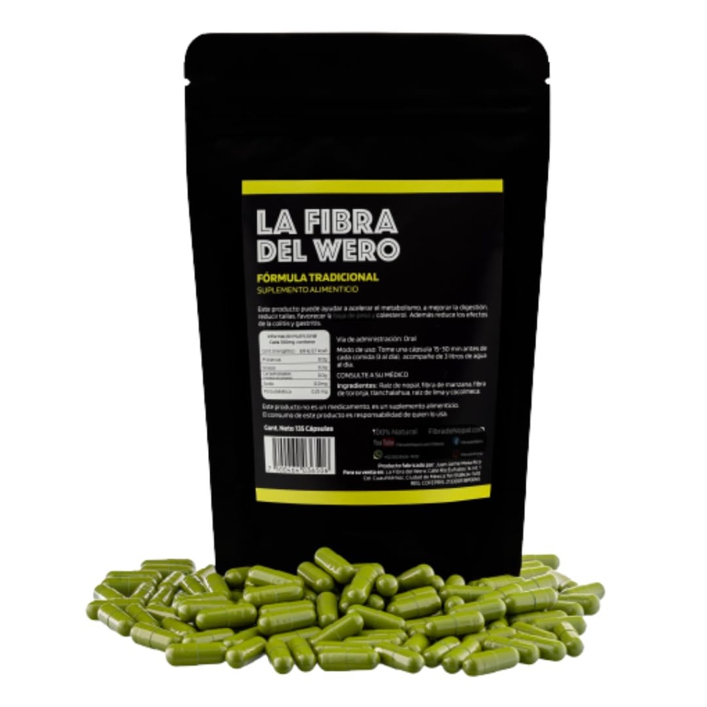 FIBRA DEL WERO | Cactus Fiber with Pink Grapefruit | 100% Natural Supplement | Package “Three Months”