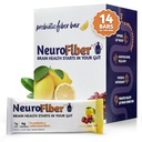 NeuroFiber Prebiotic High Fiber Bars – Gut Health, Bowel Regularity & Brain Function Support – Plant-Based, Gluten Free, Vegan (Pack of 14, Lemon Cranberry)