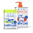Native Pet Pack Leaders Bundle: Daily Multivitamin (30 Scoops) & Omega Oil for Dogs (16 oz.) - Omega 3 Fish Oil for Healthy Skin, Shiny Coat, & Strong Joints & Daily Multivitamin for Dogs