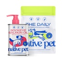 Native Pet The Daily Dog Supplement (90 Scoops) & Salmon Oil for Dogs & Cats (8 Oz.) - 11 in 1 Multivitamin & Pure Omega-3 Fish Oil Supplement for Skin & Coat, Joint, Heart Health & Anti-Inflammatory