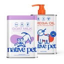 Native Pet Goat Milk Powder for Dogs (120 Scoops) & Omega 3 Fish Oil (16 Oz.) - Organic Goat Milk Great Dog Food Additive for a Healthy Digestive System & Omega 3 Fish Oil