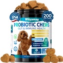 Woyamay Dog Probiotic for Dogs, 200 Soft Treats Dog Probiotics for Digestive Health & Immune System, Probiotic Chews for Dogs, Support Gut Health|Itchy Skin|Diarrhea|Gas Relief Treatment