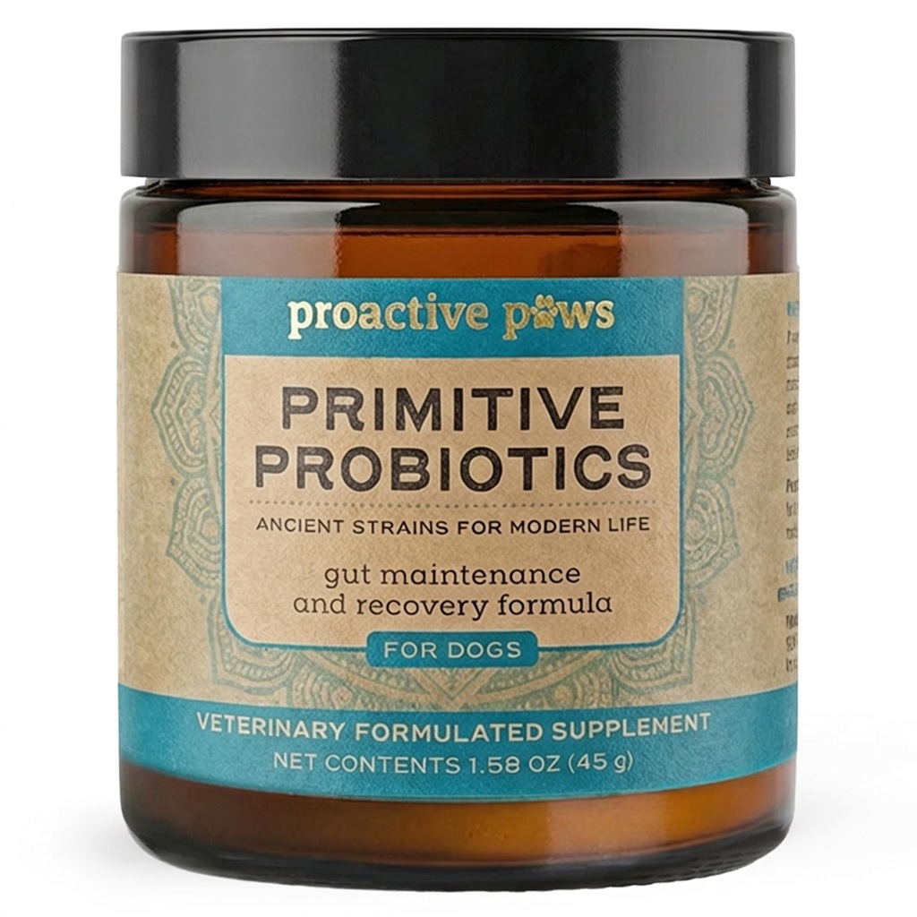 PROACTIVE PAWS Primitive Probiotics for Dogs – Species-Specific & Soil-Based Dog Probiotic Supplement for Gut Health, Digestion, Immune & Calming Support