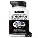 Purely Nutrient Ethiopian Black Seed Oil Capsules, Organic Cold Pressed Black Cumin Seed Oil with 4.64% Thymoquinone, Immune & Digestive Support, Non-GMO, Gluten-Free, 90 Count