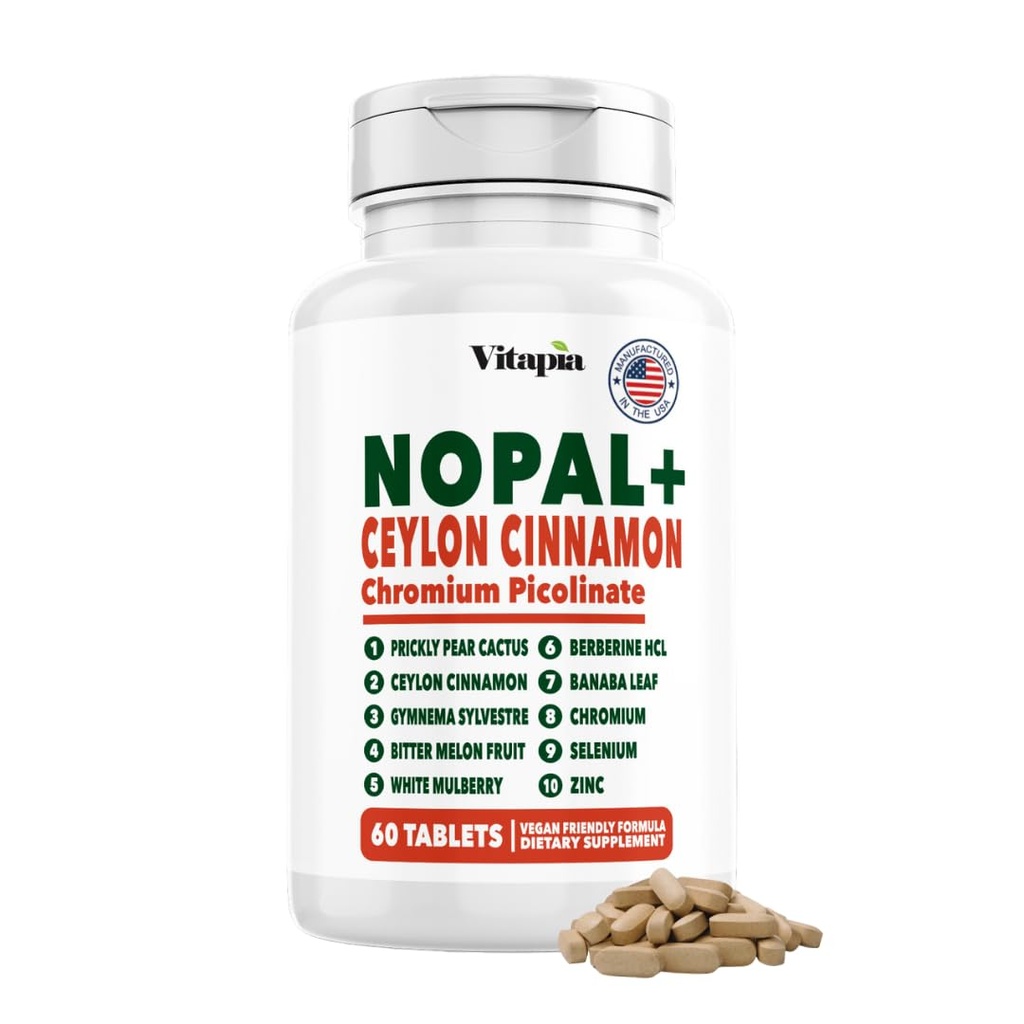Vitapia Nopal Cactus Extract for Antioxidant, Skin, Metabolism, Wellness, Heart Health Support - 60 Multi Capsules - Non GMO, Gluten Free Supplement