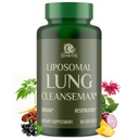 Liposomal Lung Cleansemax Supplement with Mullein Leaf Extract, Elderberry Fruit Extract, Quercetin + 13 Herbs & Vitamins, Enhanced Absorption, Refreshing Breathing Experience, 60 Capsules
