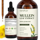 Sandhu's Mullein Drops for Lungs | Mullein Leaf Extract Supplement for Immune, Lung & Respiratory Health Support | Alcohol Free, Natural Herbal Tincture | 4 fl oz, 2 Months Supply