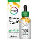 Rainbow Light Vitamin D3 + K2 as MK7 | 2 Fl Oz | 2,000IU Vitamin D | High Potency Formula | Vegetarian, Non-GMO, Gluten Free