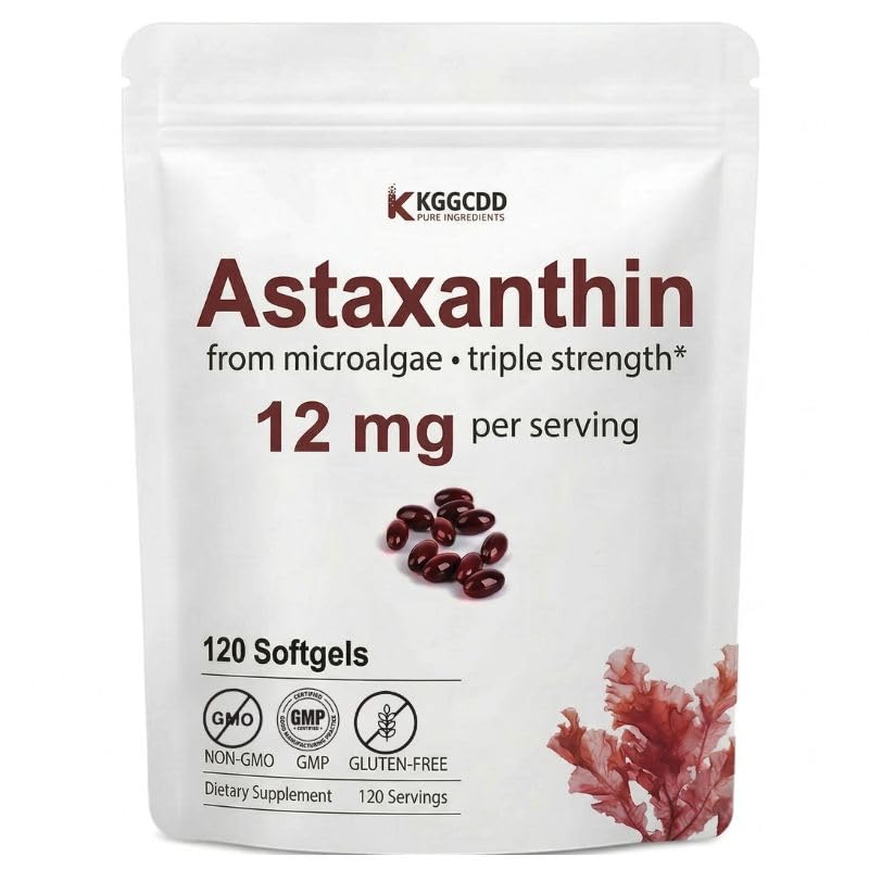 Astaxanthin Supplements 12mg, 120 Softgels, Premium Astaxanthin Antioxidant Supplements with Antioxidant Activity, Supports Eye, Skin, Immune-4 Month Supply