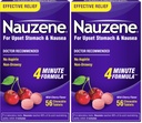Nauzene Non-Drowsy Upset Stomach & Nausea Relief Chewable Tablets | 4-Minute Formula | Doctor Recommended | Wild Cherry Flavor |, 56 Count (Pack of 2)
