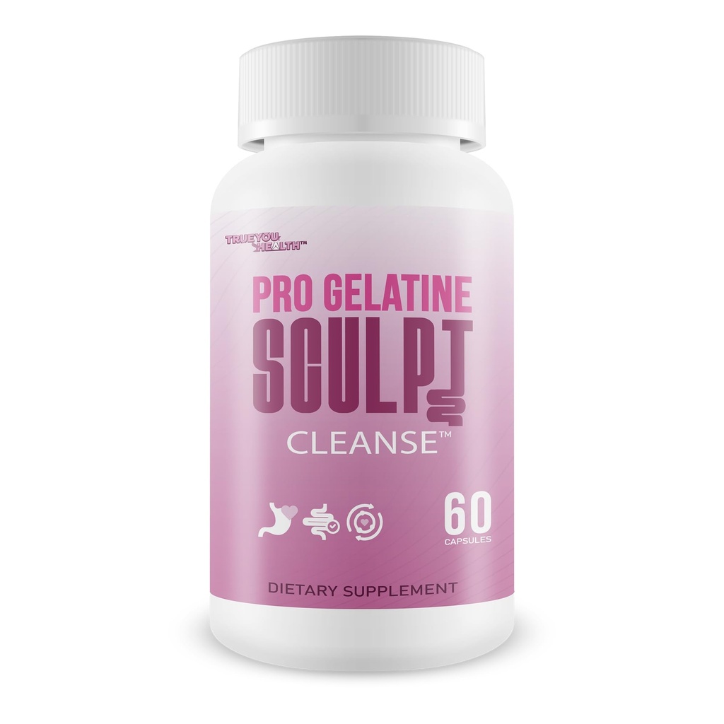 Pro Gelatine Sculpt Cleanse - Our Best Pink Gelatin Trick Detox Cleanse Caloric Bypass - Super Colon Cleansing Formula - Support Slim Gut Detox & Less Bloat - Gelatine Sculpte Inflammatory Health Aid