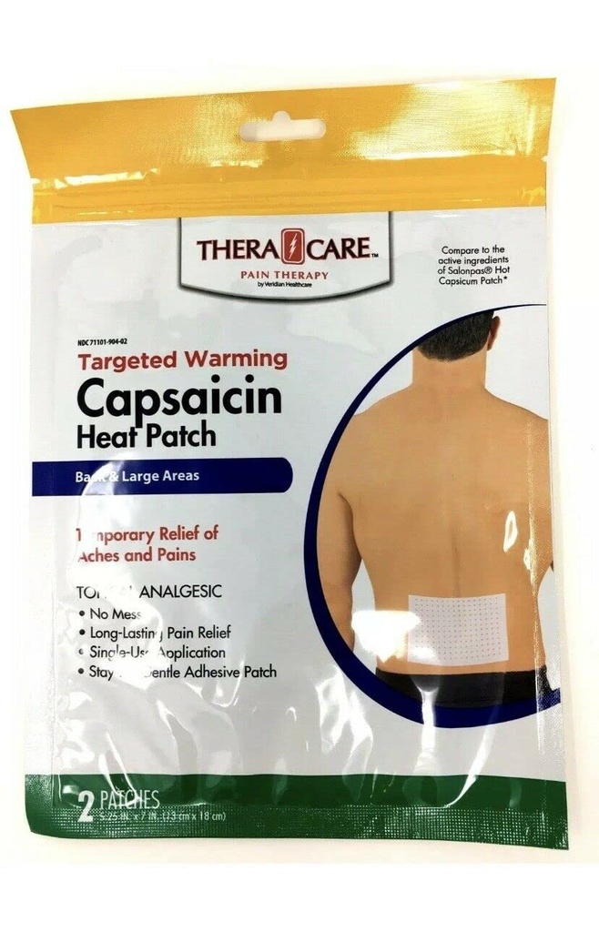Thera Care Capsicum Hot Patch, 2 Count (Value Pack of 12)