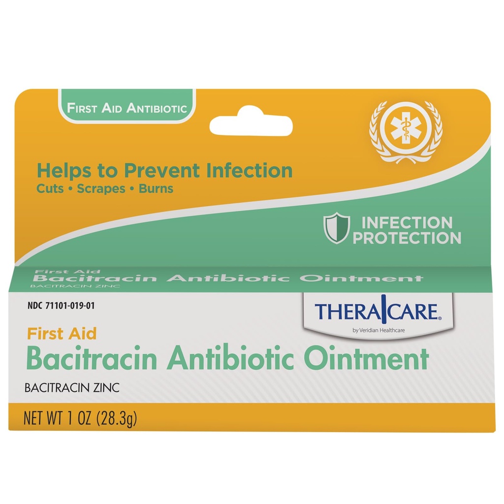 TheraCare Bacitracin Antibiotic Ointment | First Aid | Infection Prevention and Protection | 1.0 oz | Topical Wound Care for Minor Scrapes and Cuts