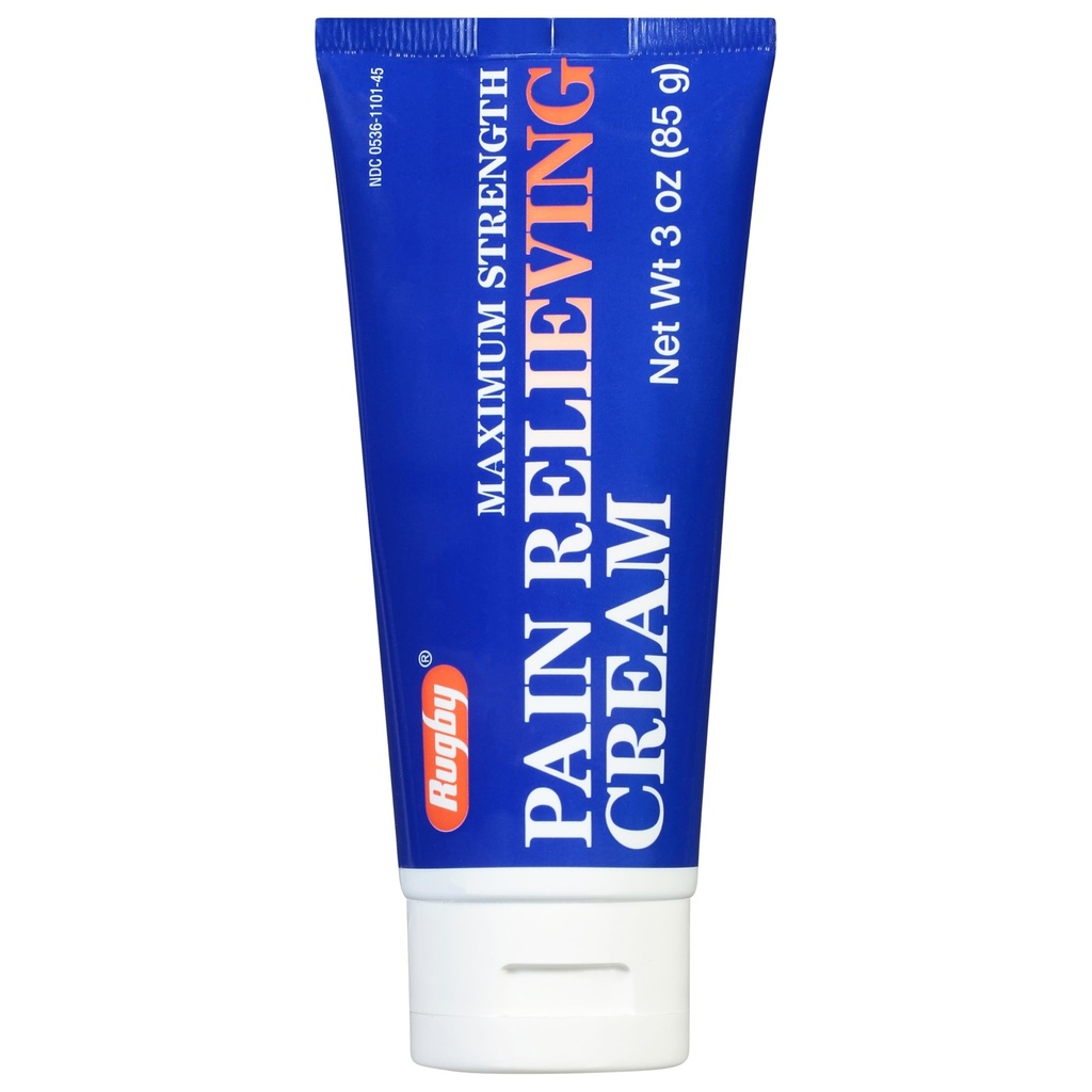 Rugby Maximum Strength Pain Relieving Cream - Made with Menthol and Methyl Salicylate - Offers Temporary Joint and Muscle Soreness Relief - 3 Oz. (1 Pack)