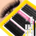 Lash Clusters Kit 60D 80D 100D Thick Cluster Eyelash Extensions 12-18mm Lash Clusters Individual Lash Extensions DIY Clusters Lashes Extension at Home (60D+80D+100D 12-18MM Kit)